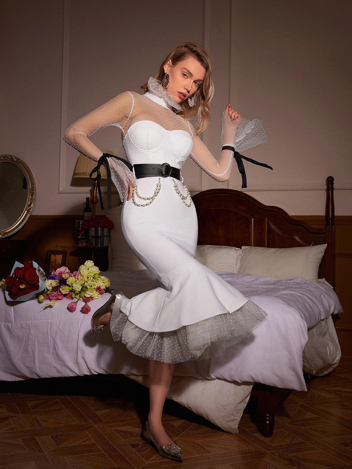 The Allure of the Andrieka Dot Mermaid Bandage Dress