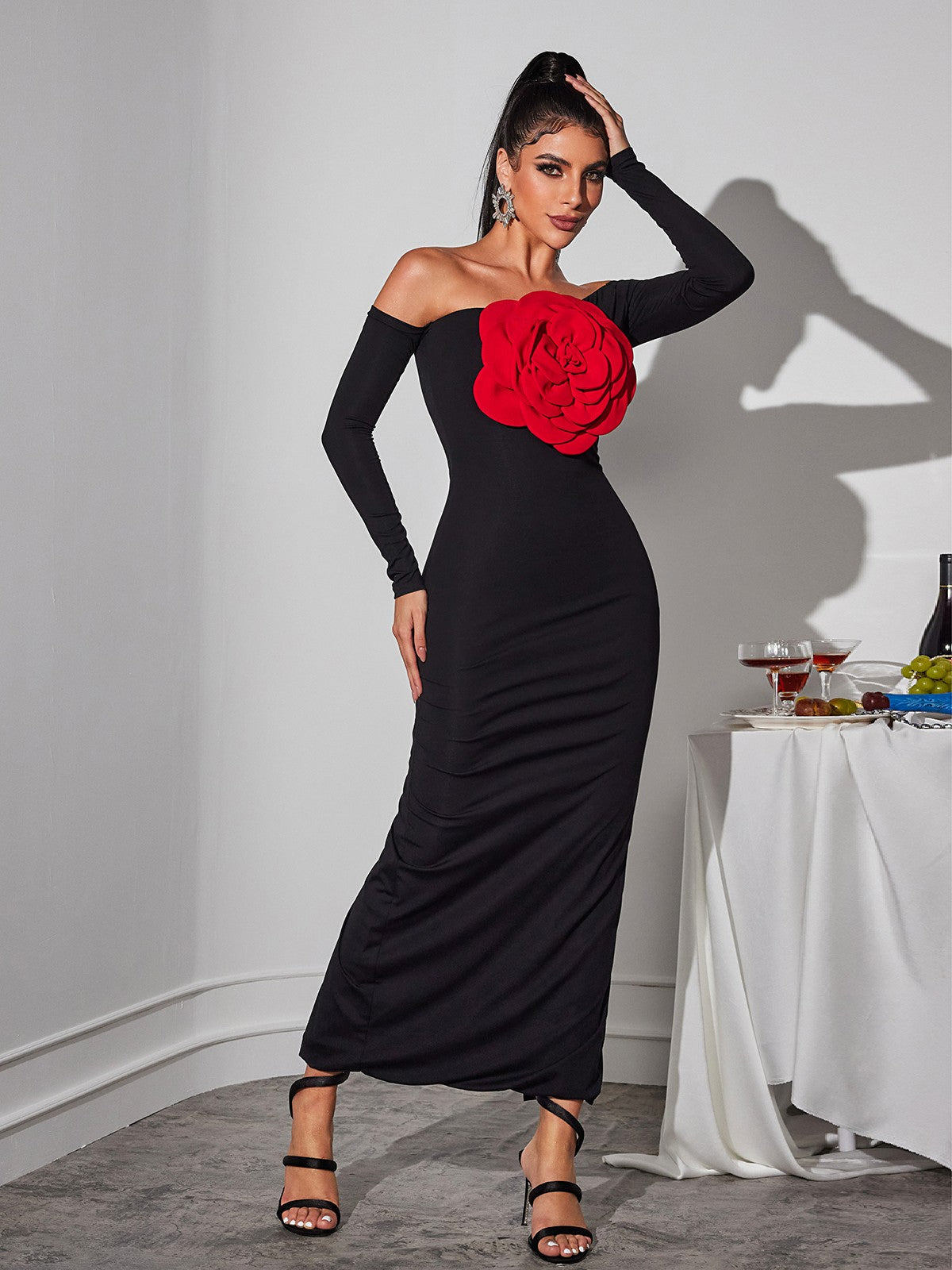 Claus Off Shoulder Red Flower Maxi Dress: A Summer Fashion Must-Have