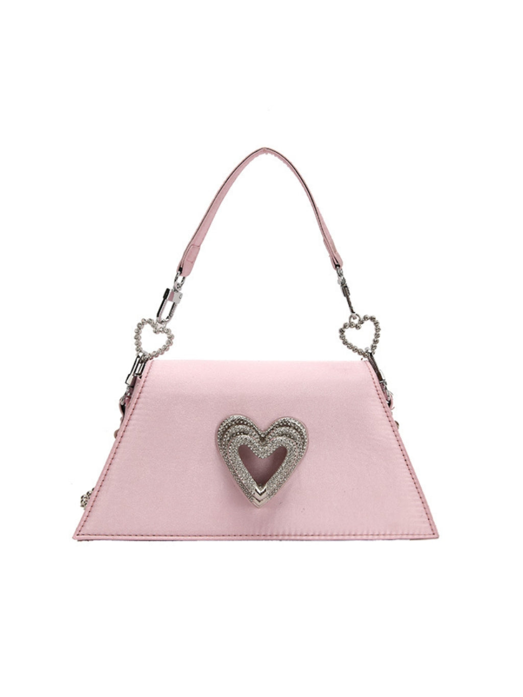 Discover: Lakelyn Crystal Heart Pink Kelly Bag - Crystal Heart Bag