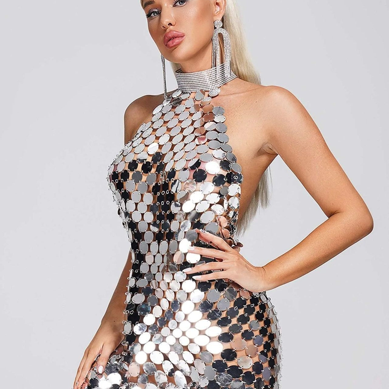 Handmade Stitching Sequin Dress