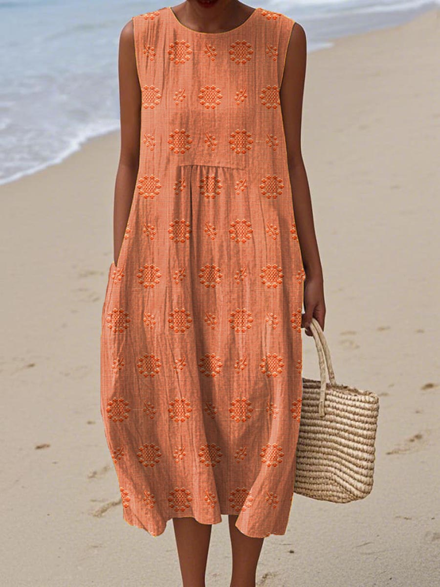 Olivia - Embroidered Midi Dress