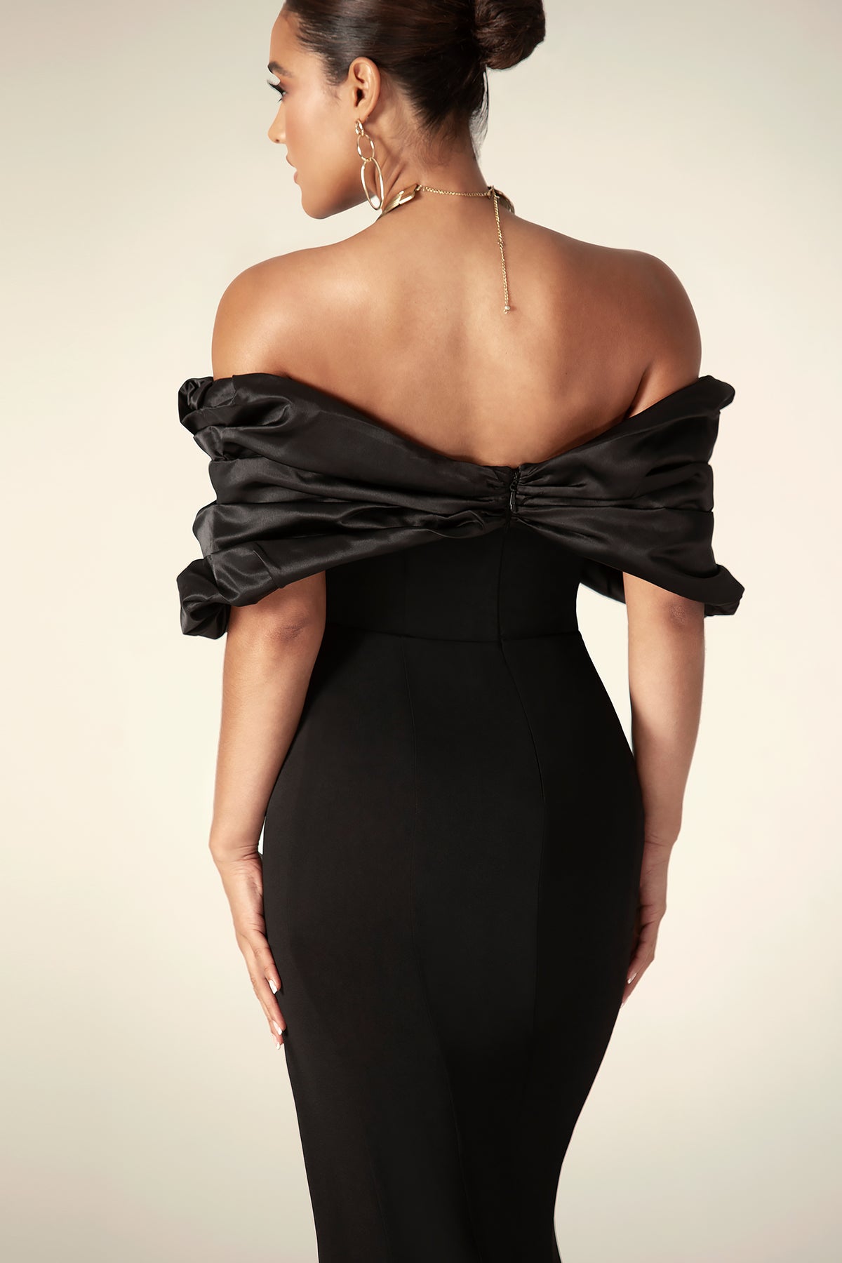 Alesya Ruffle Shoulder Evening Dress