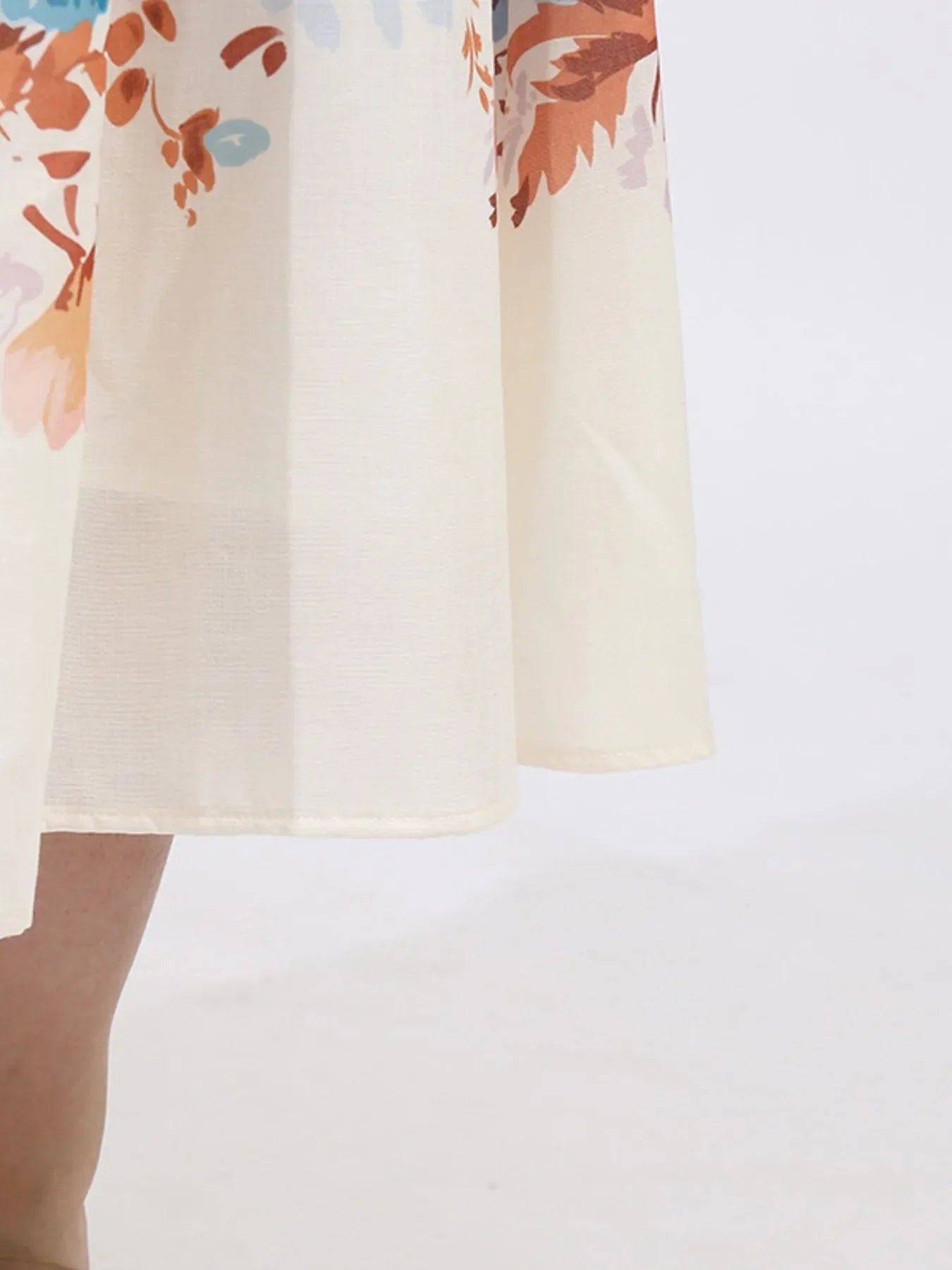 Cutout Back Printed Square Neck Dress