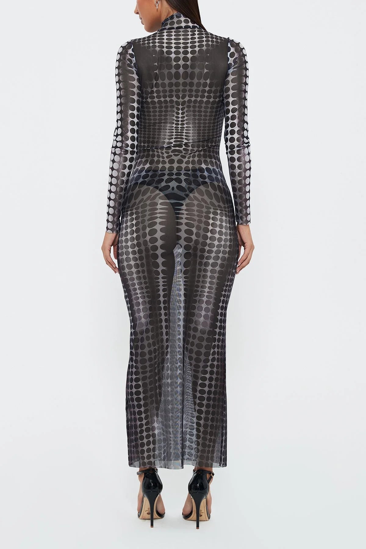 See -through Mesh High -waist Slim Elite Dress