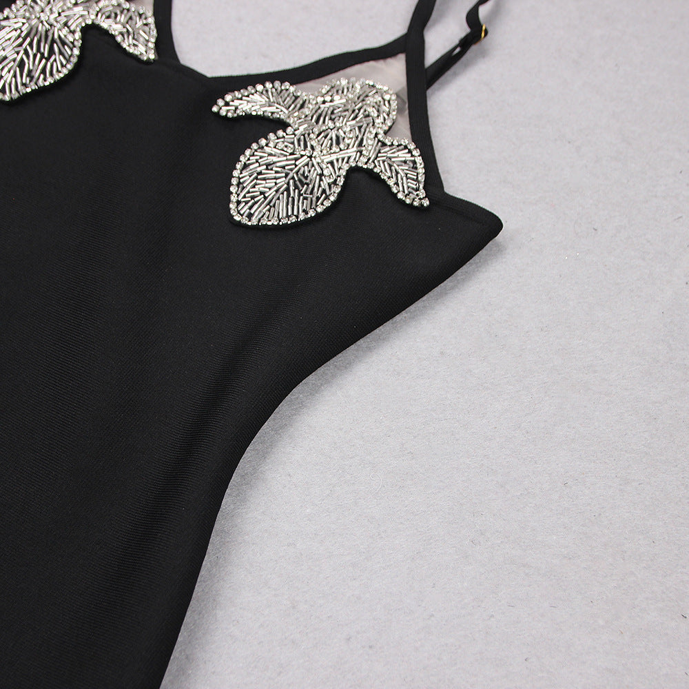 Della Sling Mini Black Party Dress