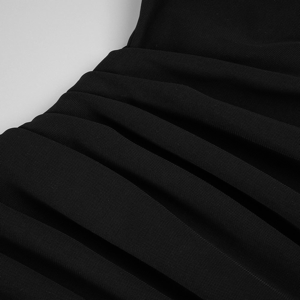 Chic Halter Backless Mesh Dress