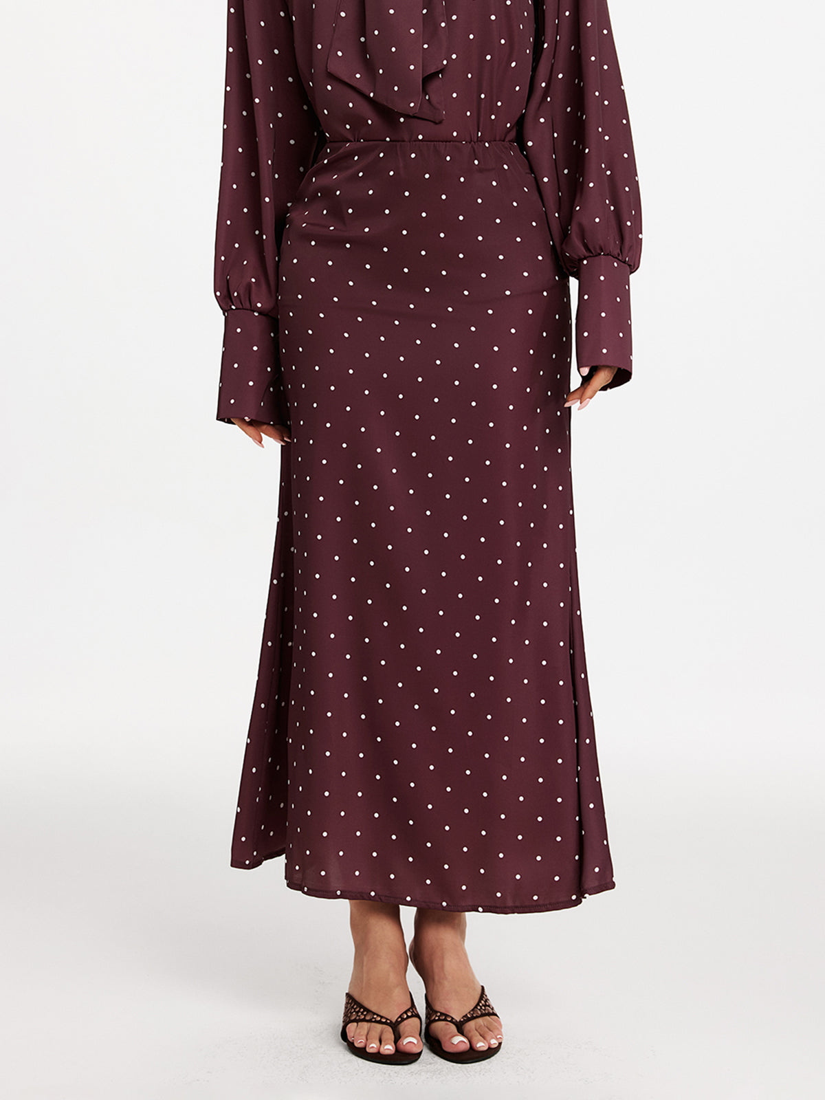 Makya Long Sleeve Dot Shirt Set