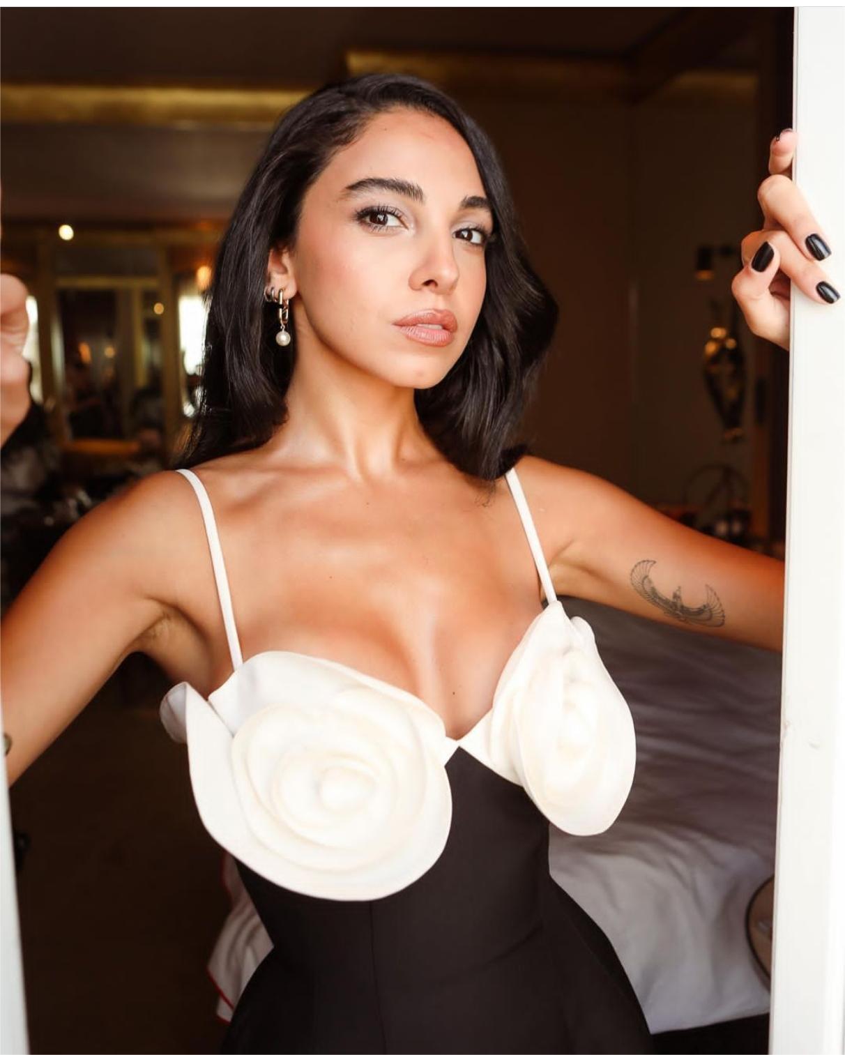 Marla white A- Line Black Mini Party Dress
