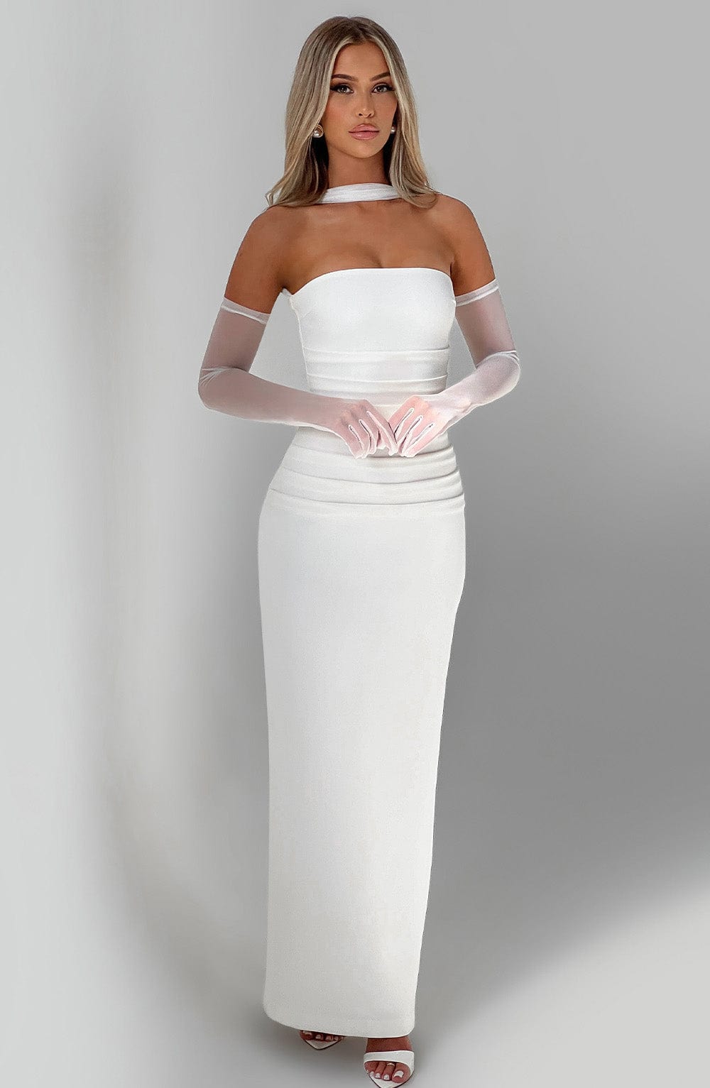 CHIC ELEGANT MAXI DRESS-WHITE
