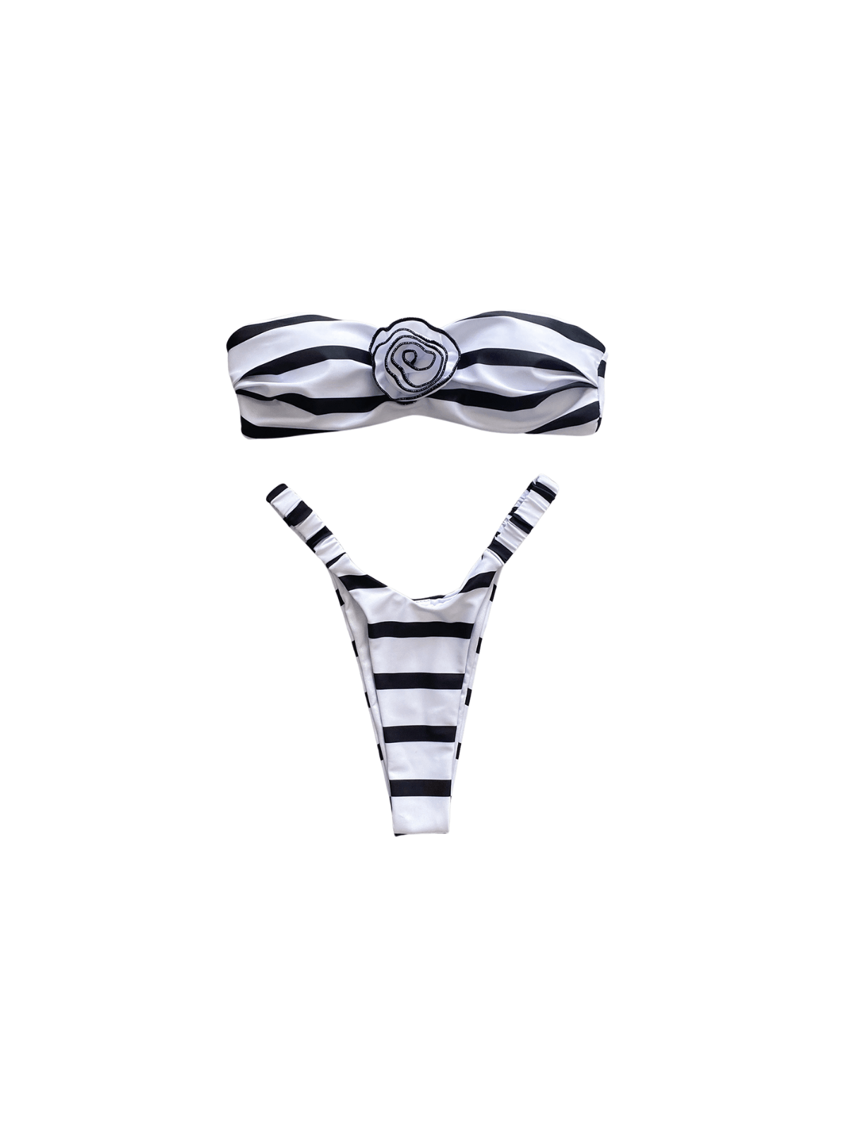 Melissa Stripe Flower Bikini Two Piece Set