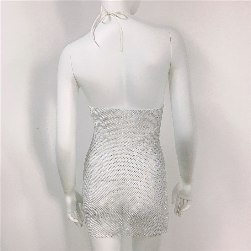 Mesh Glitter Party V Neck Dress Carnival