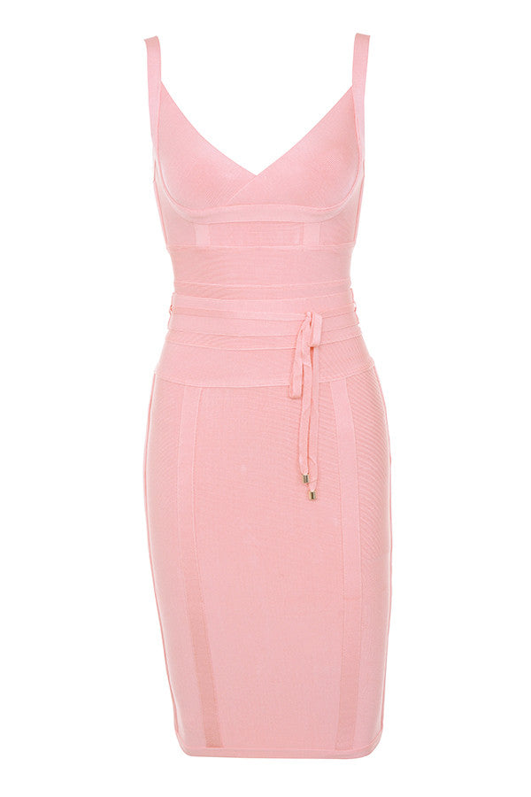 MEAGA TIE WAIST BANDAGE DRESS