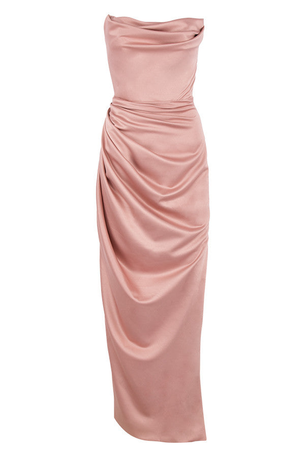 AERIKA SATIN STRAPLESS GOWN