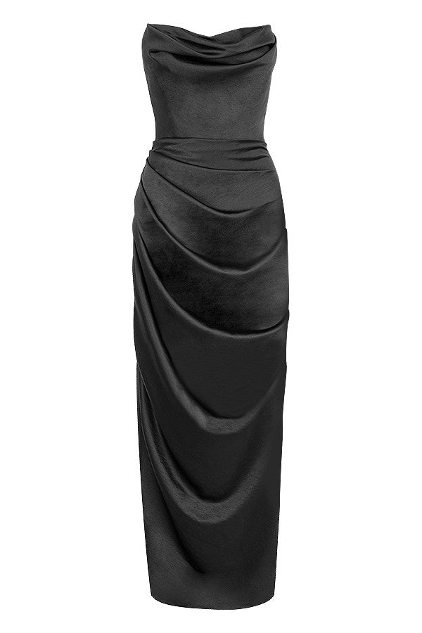 AERIKA SATIN STRAPLESS GOWN