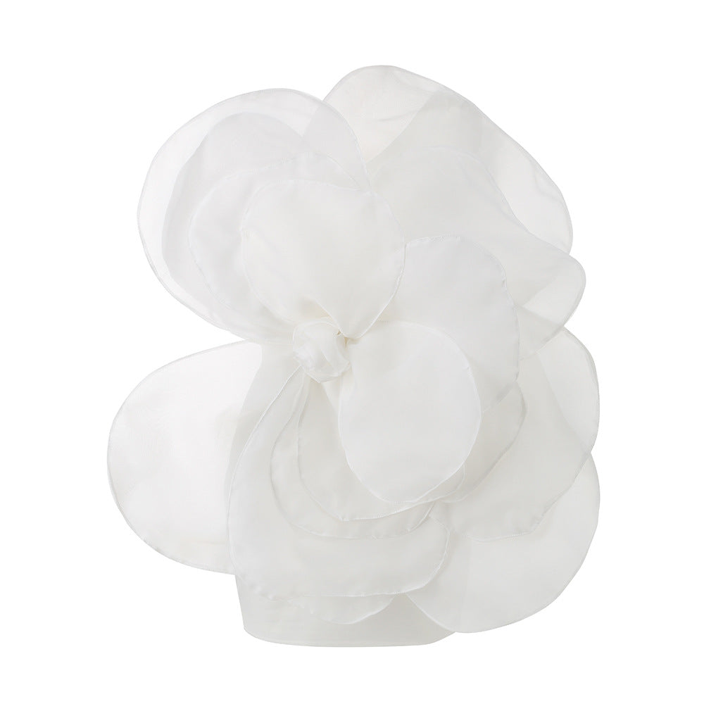 Clariyu High-end Oblique Shoulder Decorative Flower Dress