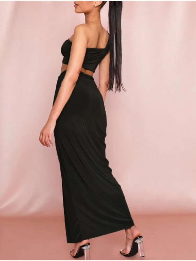 Split Long Skirts Two Piece Summer Set Dress