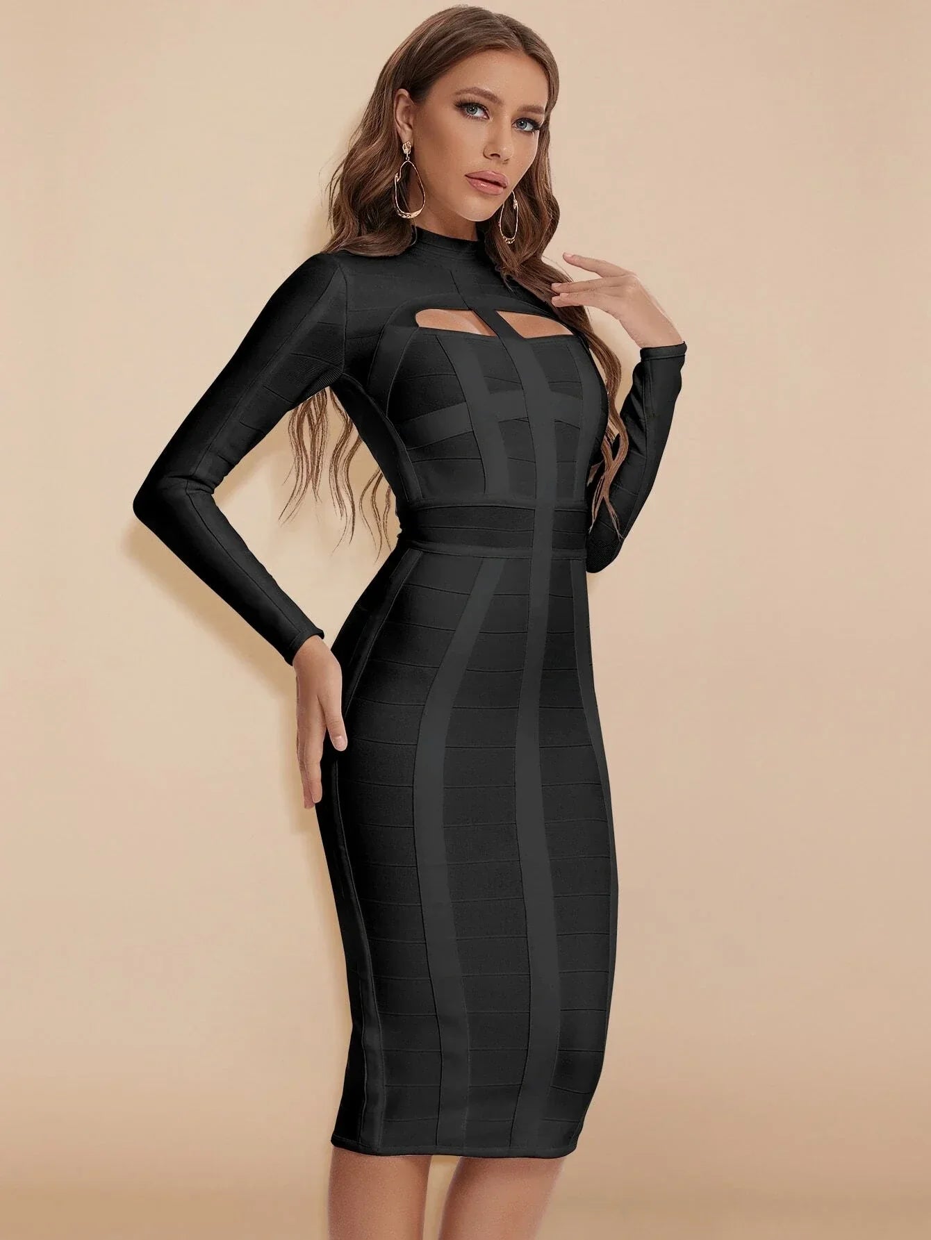 Alana Bandage Midi-Black