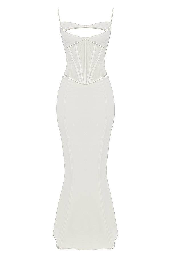 Zenob Ivory Corset Maxi Dress