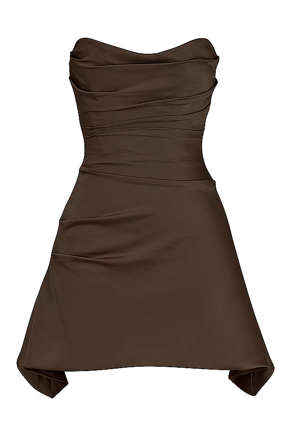 Kellya Manic Draped Strapless Corset Mini Dress