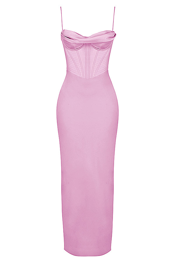 Elegant Corset Maxi Dress-Green