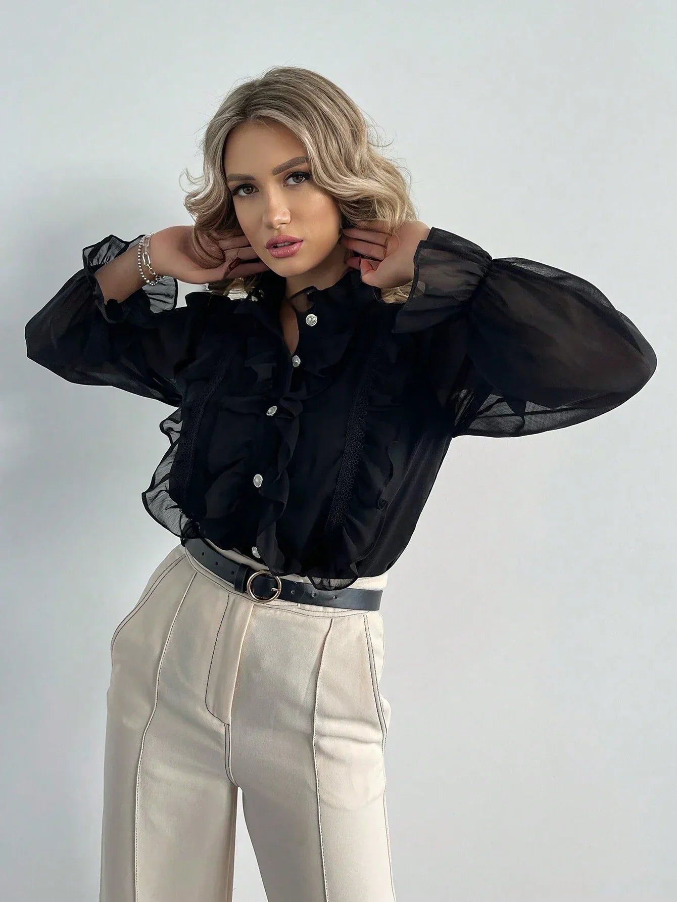 Delilah - Ruffle Long Sleeve Blouse