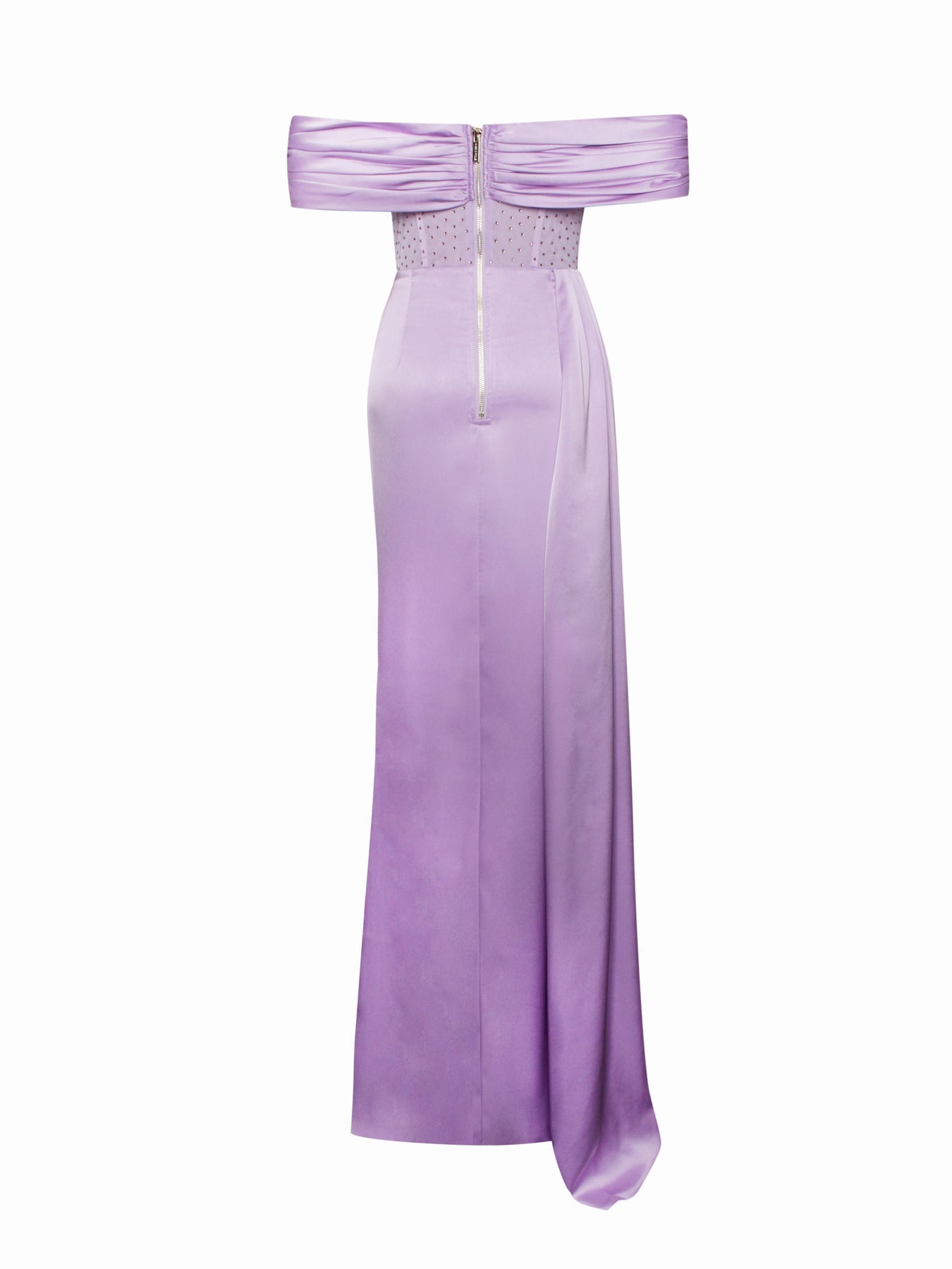 Off-shoulder Long Slit White Bandage Dress