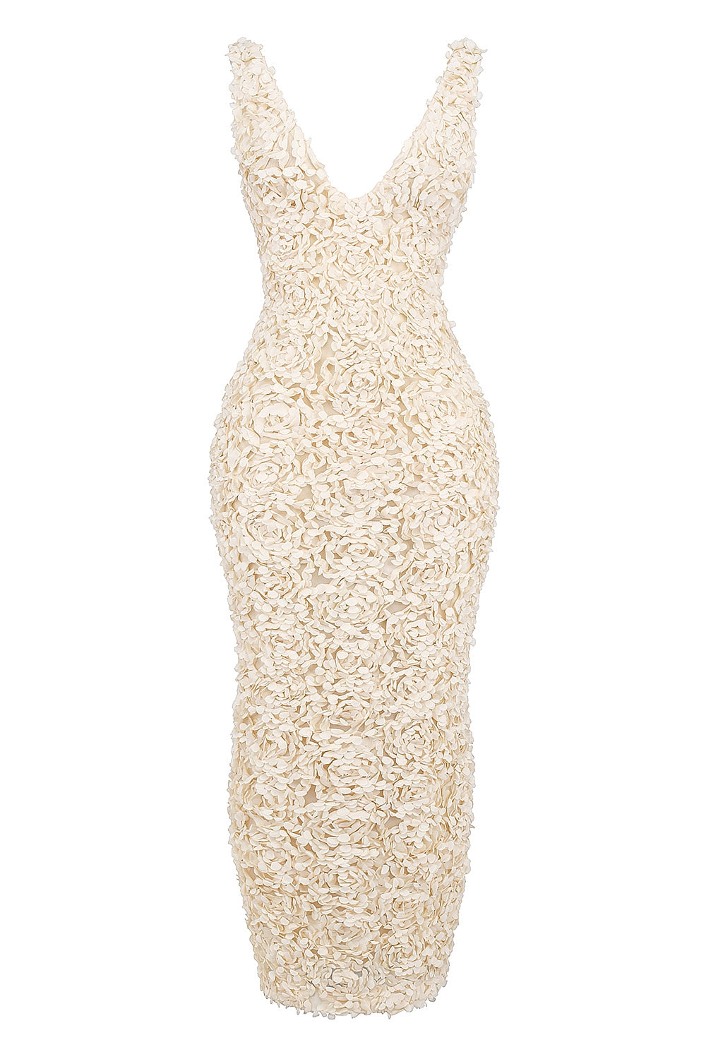 DIVINE RADIANCE ROSE EMBELLISHED MAXI DRESS