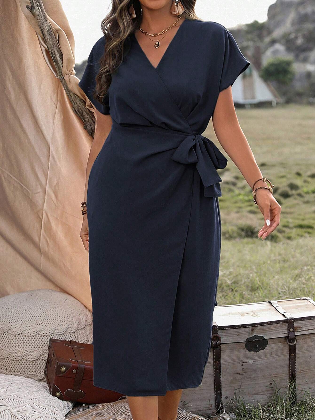 Nora - Plus Size Wrap Dress