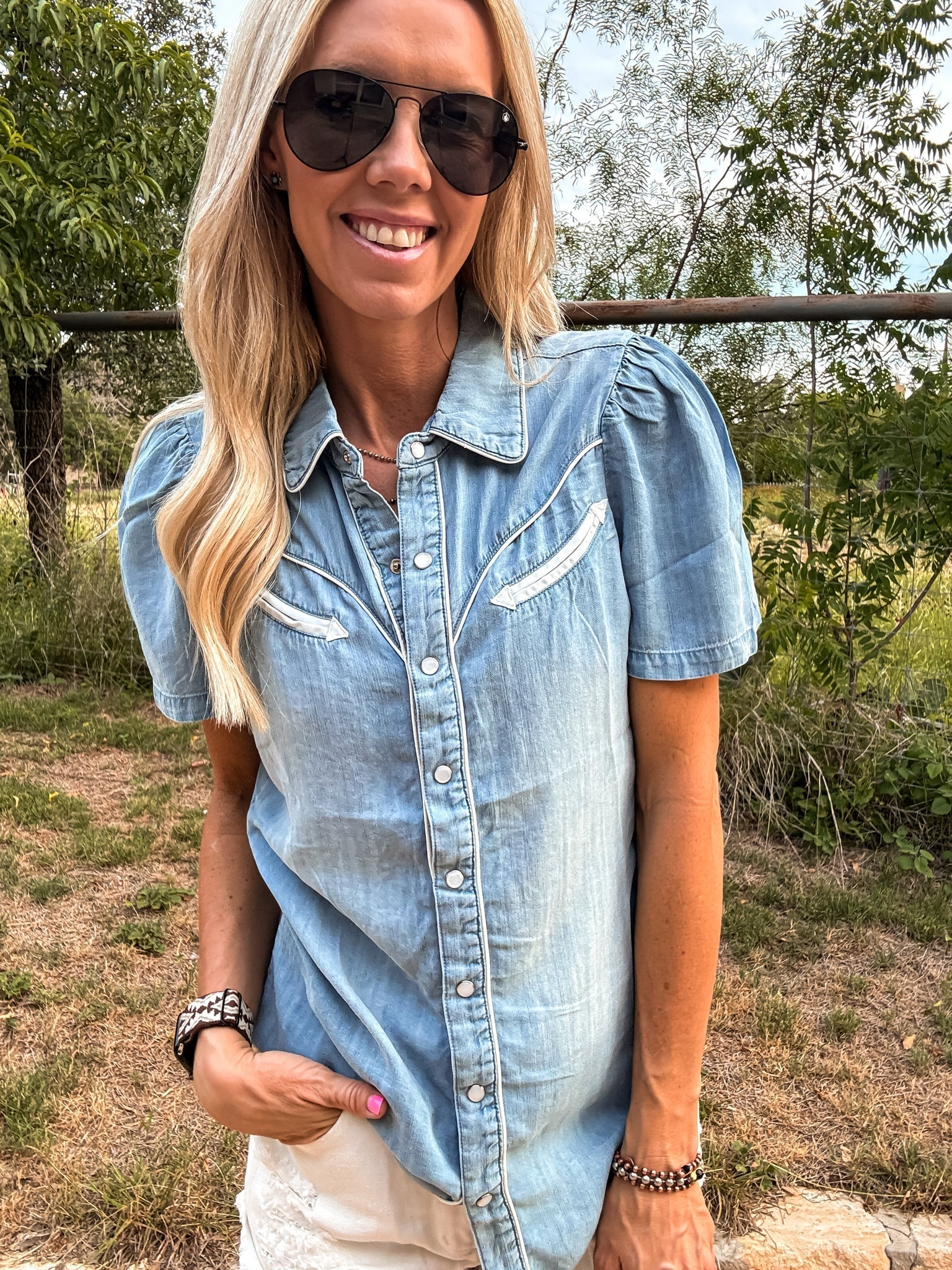 Lily - Western Button Down Shirt