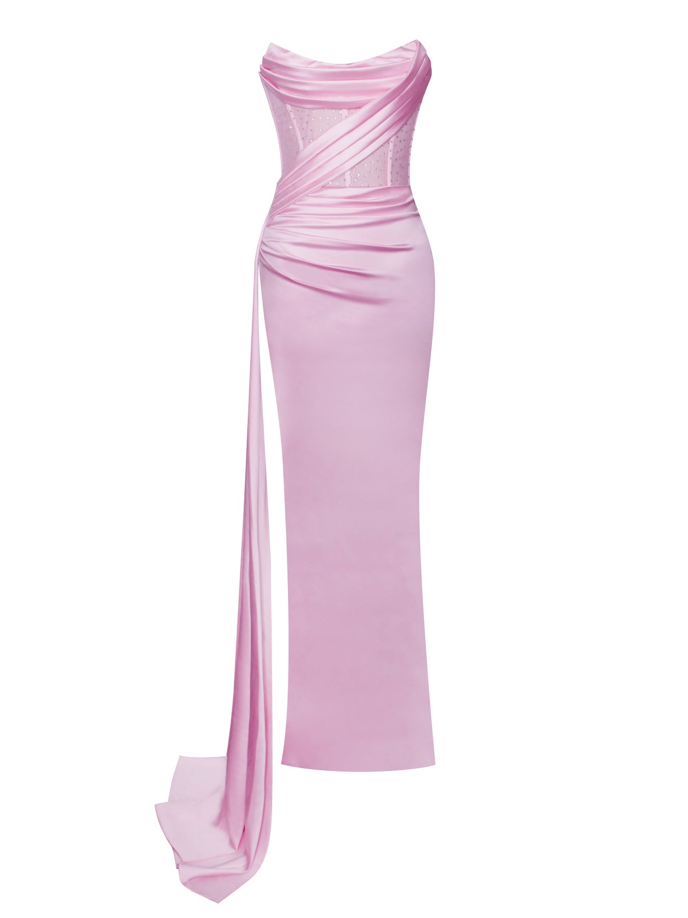 Long Evening Dress With Bra And Diamond Ironing