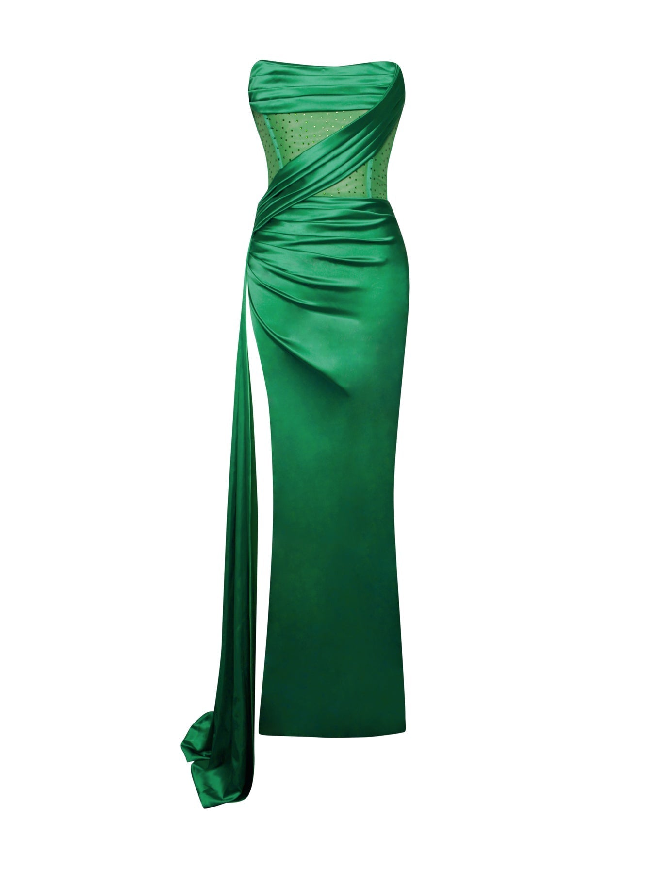 Long Evening Dress With Bra And Diamond Ironing