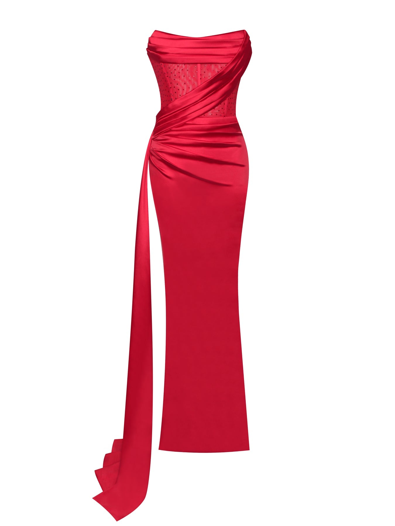 Long Evening Dress With Bra And Diamond Ironing