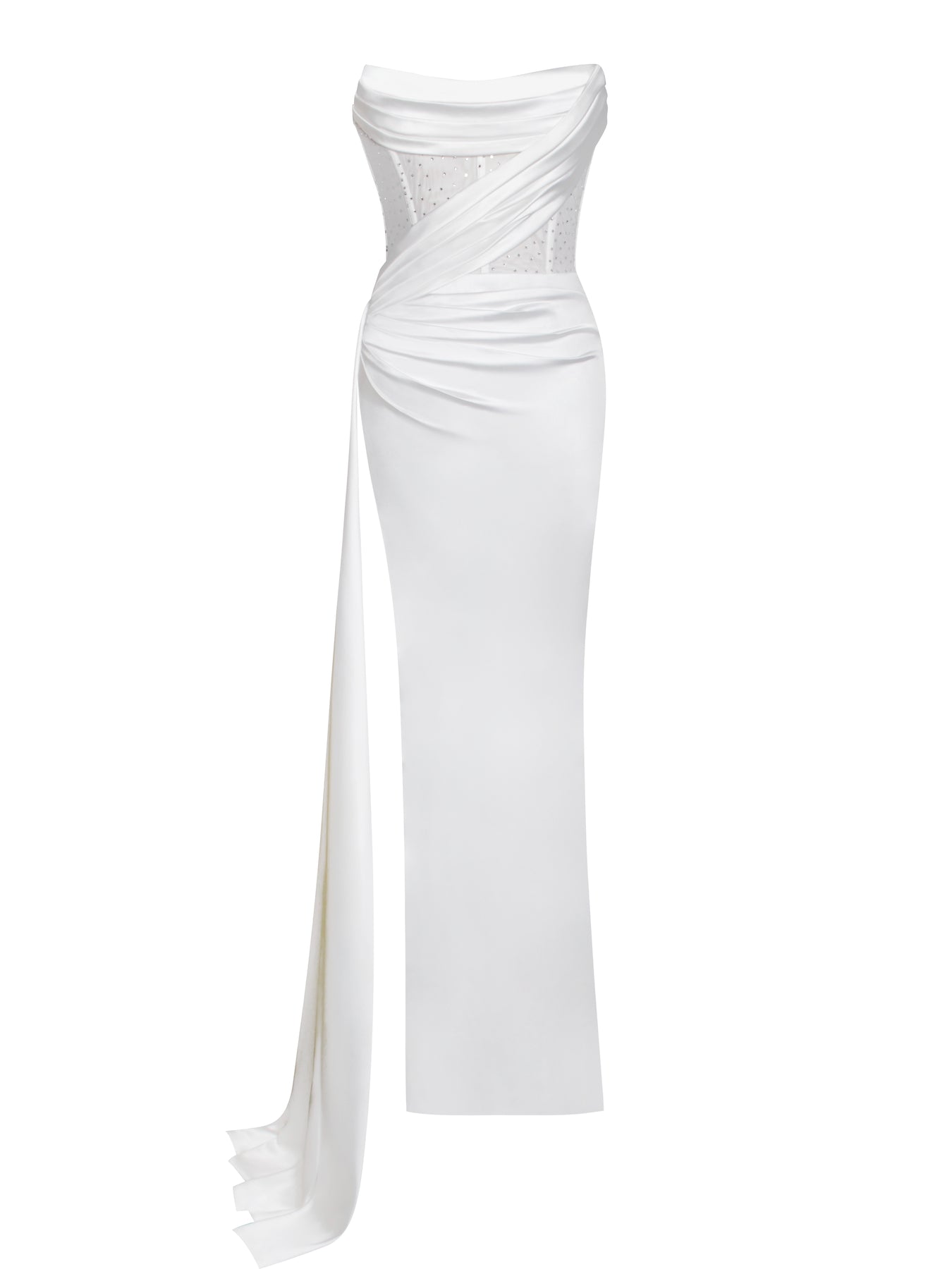 Long Evening Dress With Bra And Diamond Ironing