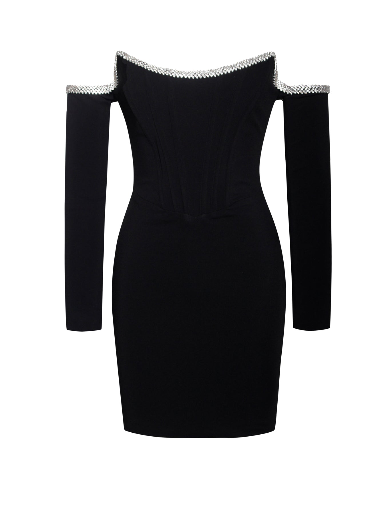 Diamond Long Sleeve Bandage One-piece Dress