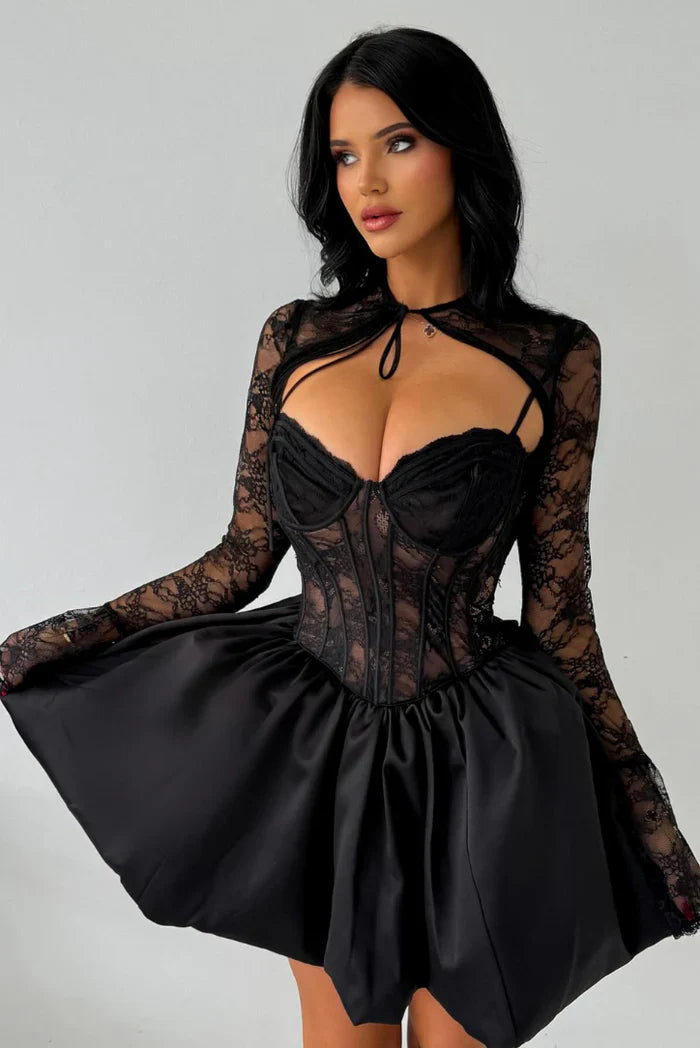 ALAYA CORSET SNATCHED MINI SKIRT