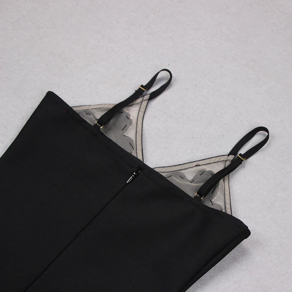 Della Sling Mini Black Party Dress