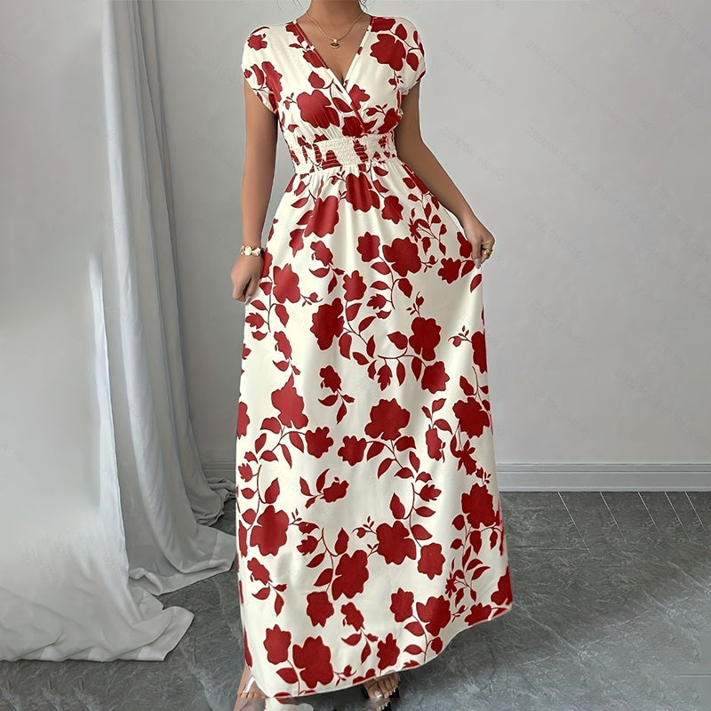 V-Neck Maxi Elegant Dress
