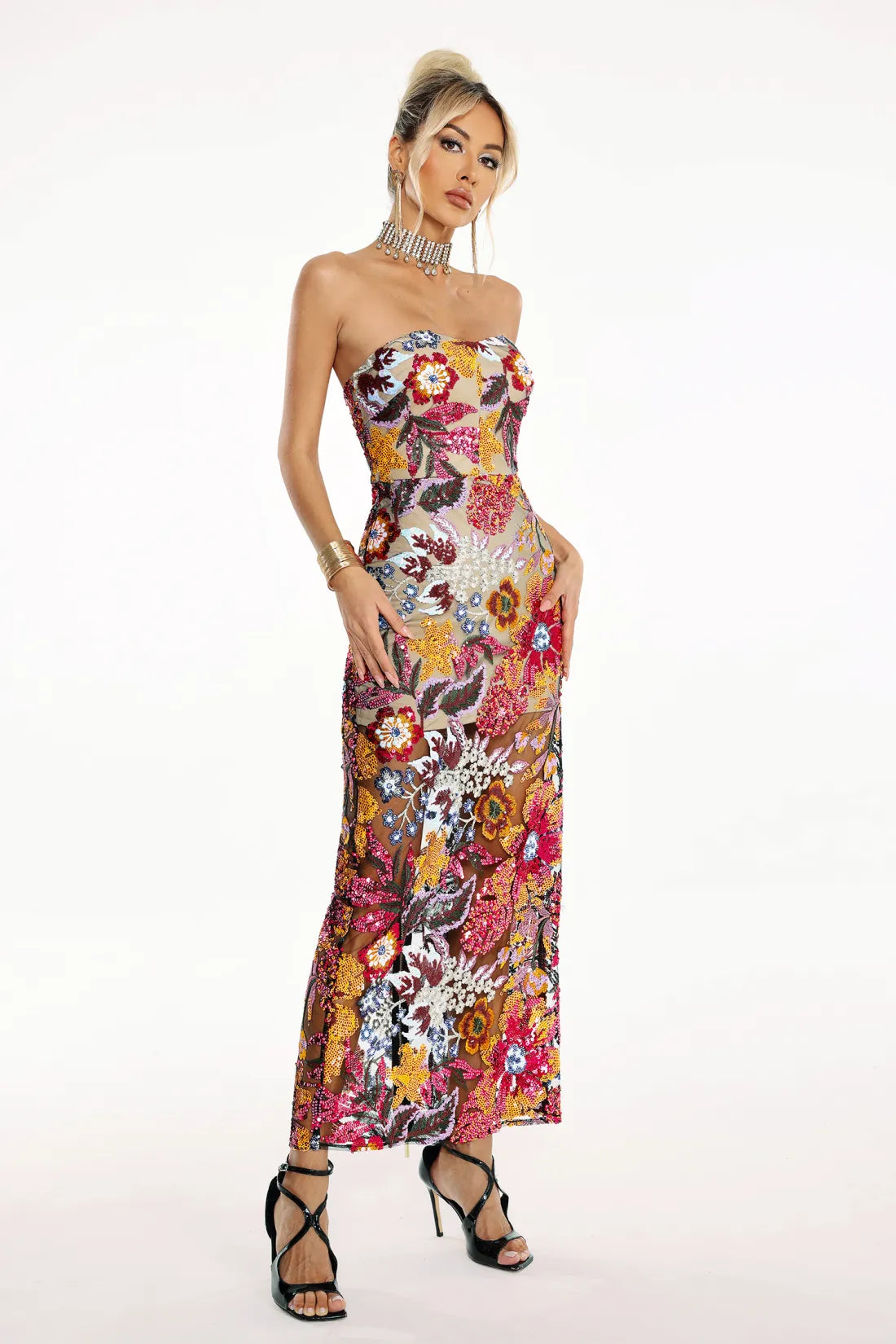 CHIC ELEGANT BACKLESS MAXI DRESS