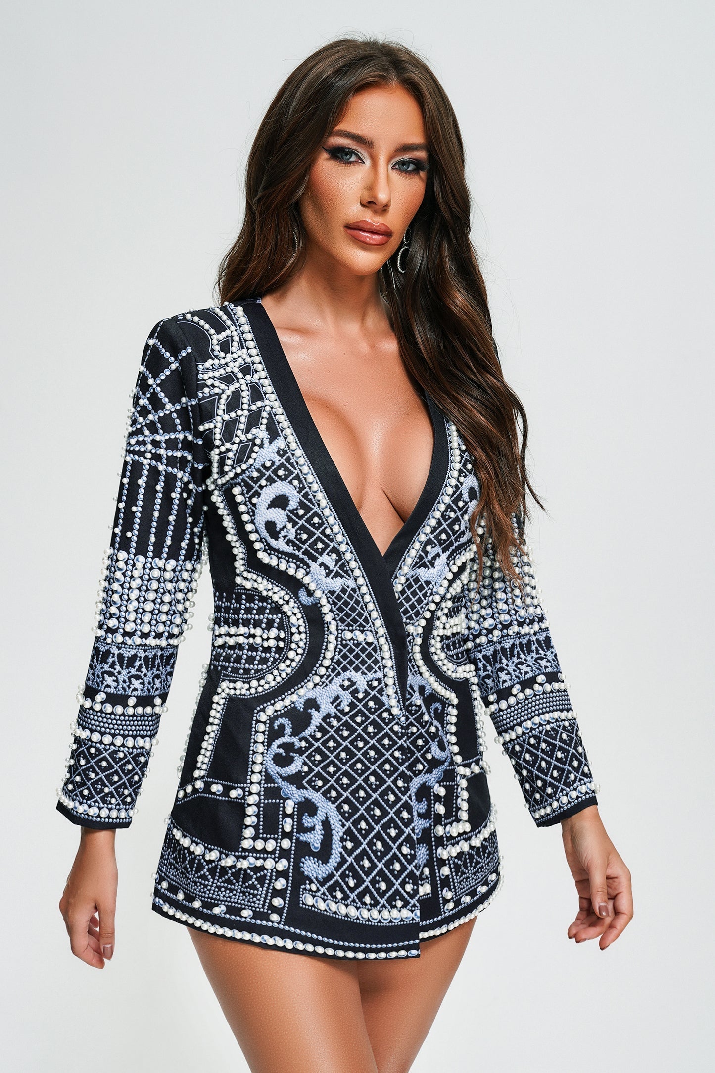 Padded Suit Jacket Bubble Bead Dress