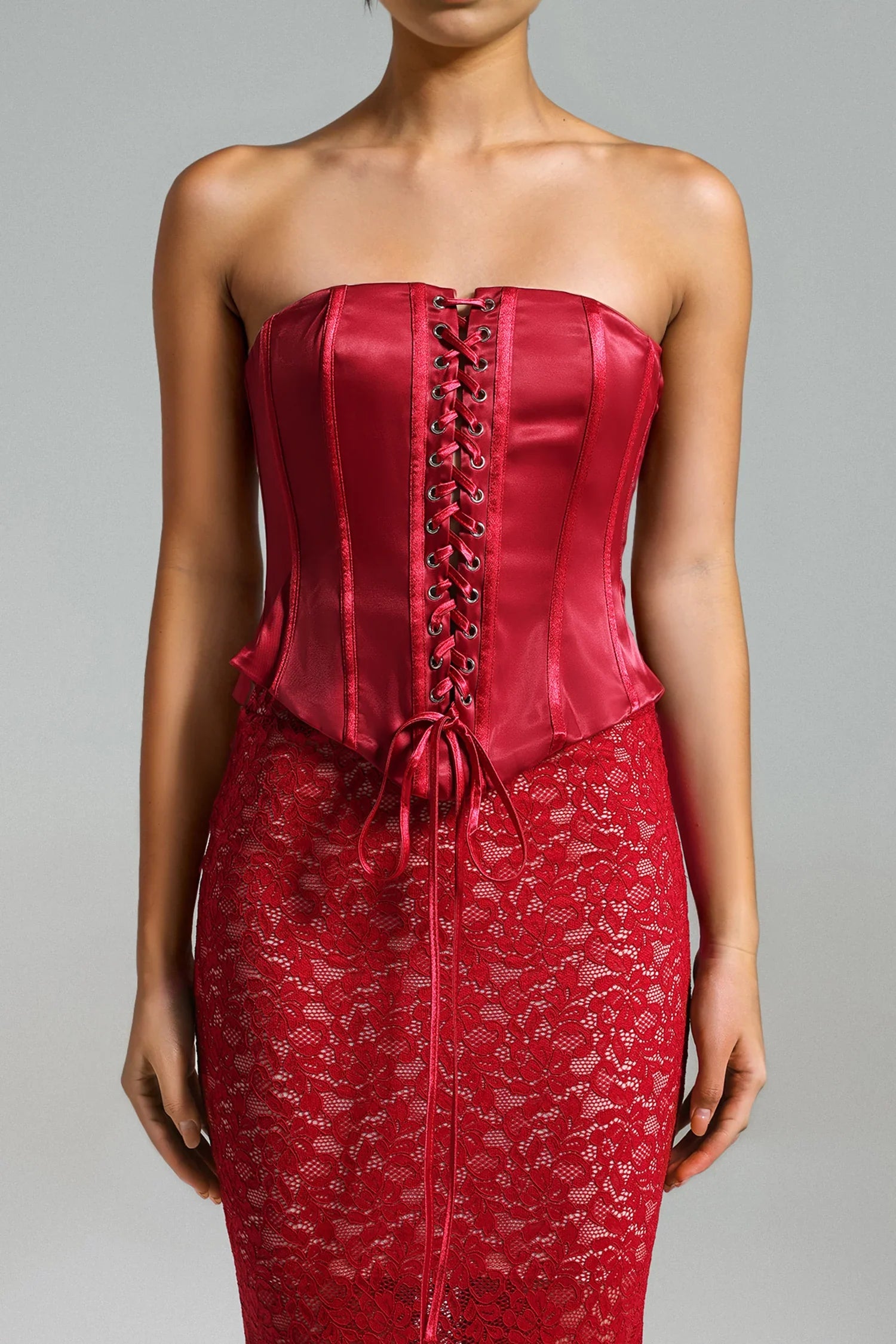 Athena Lace Cutout Mesh Dress