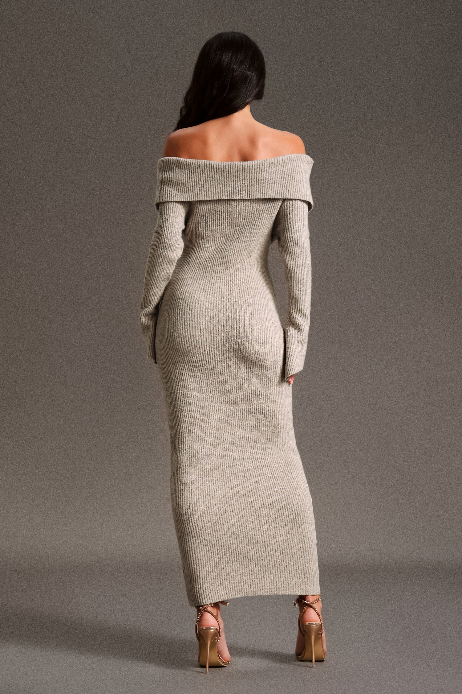 Alyia Off shoulder Fluffy Knit Dress