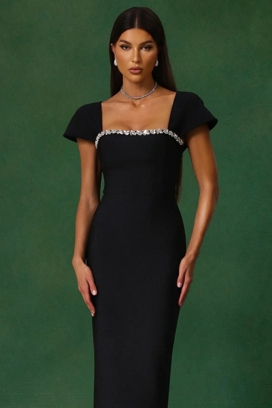 Allure Diamond Maxi Red Dress
