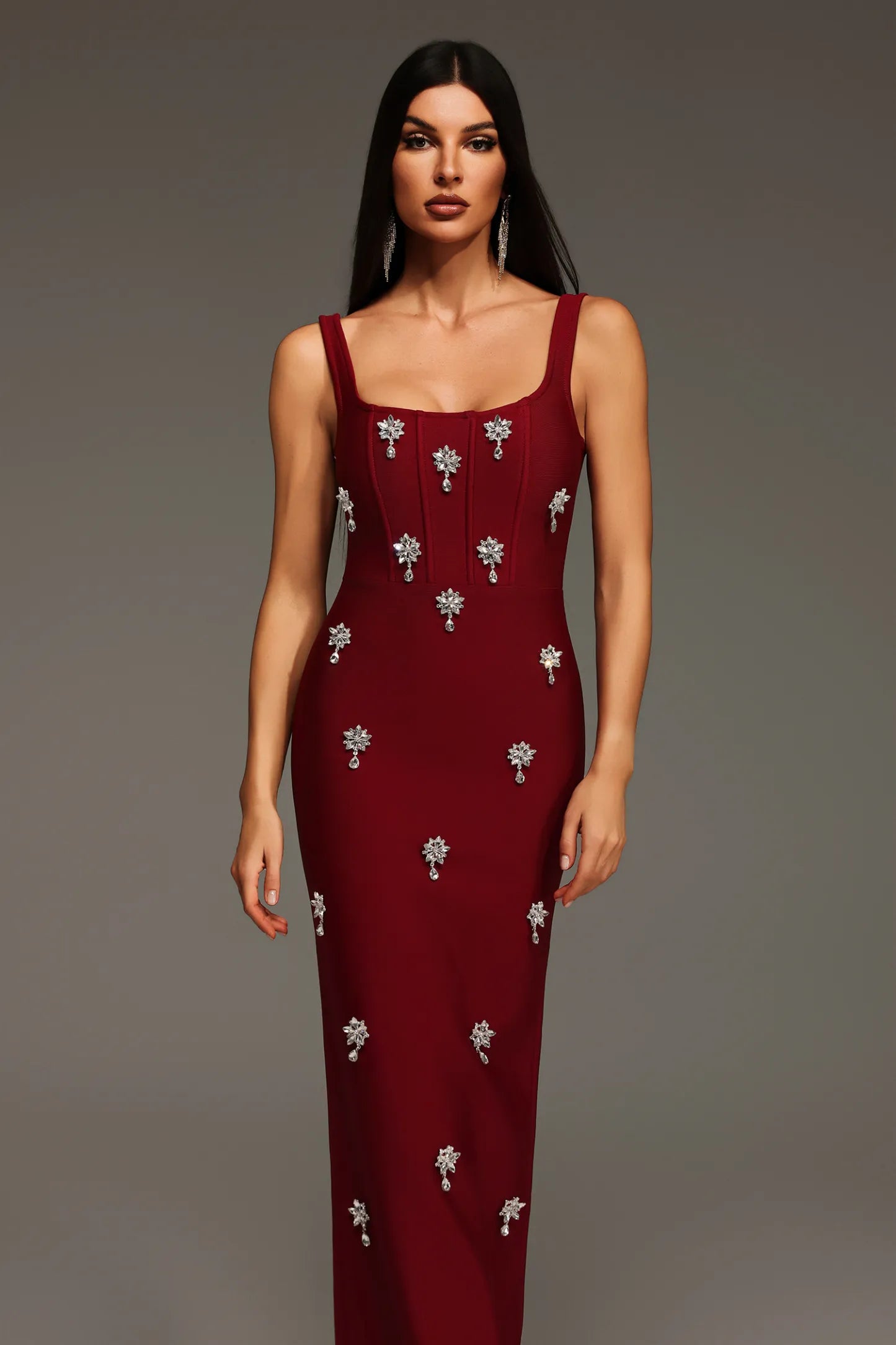 RENNA ELEGANT RED MAXI DRESS