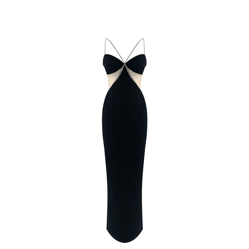 Celebria Black Metallic Cutout Dress