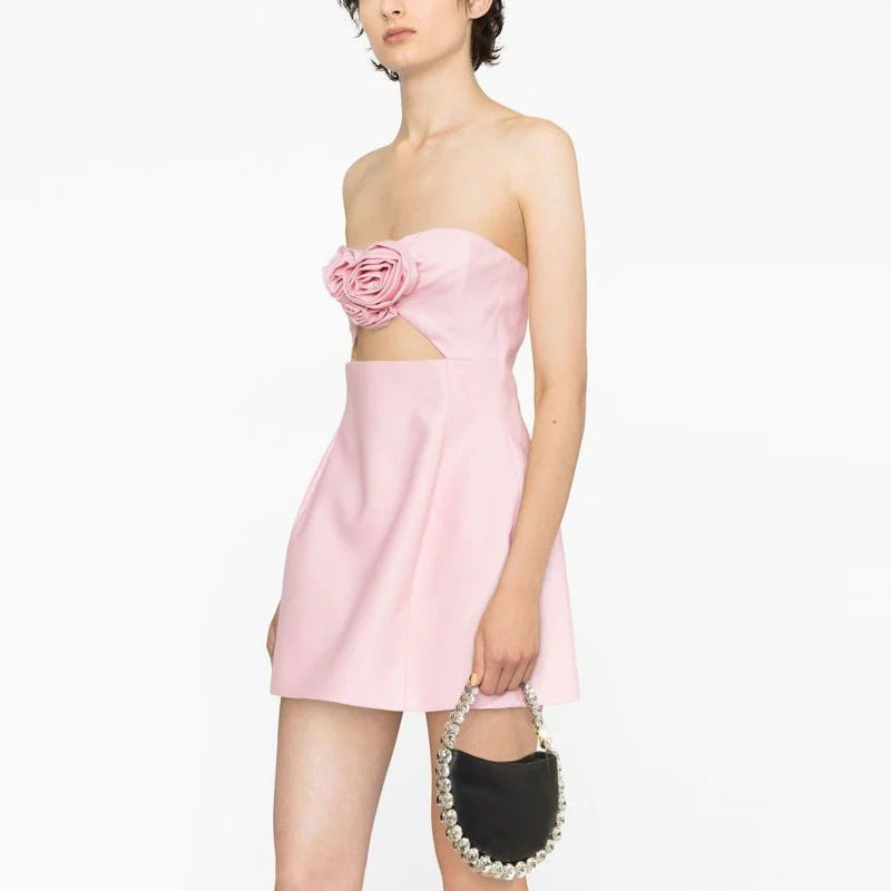 Rehinna Pink Floral Mini Dress