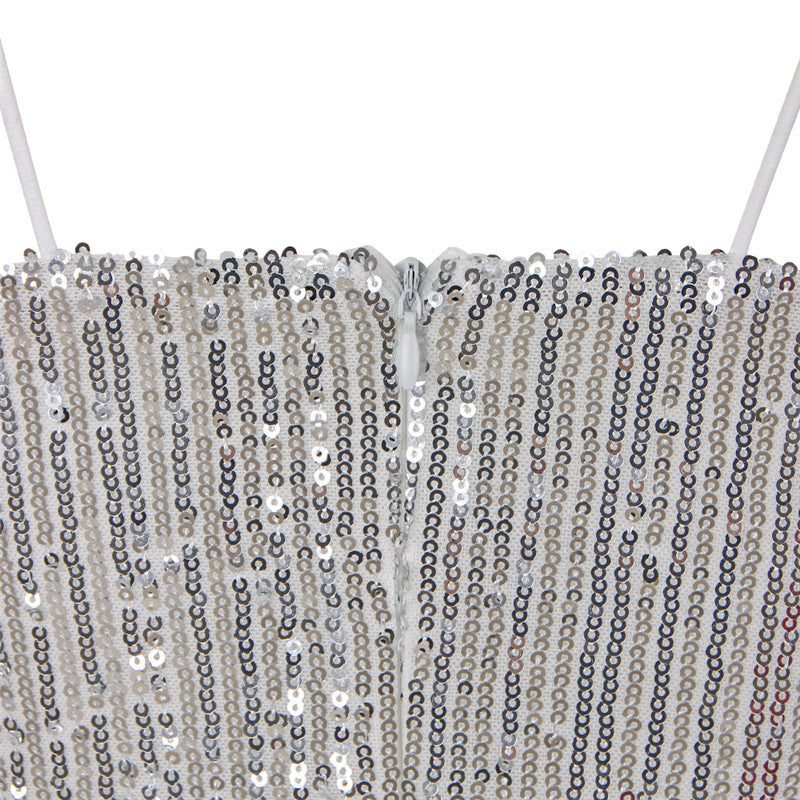 Alyia Sequin Party suspenders Dress