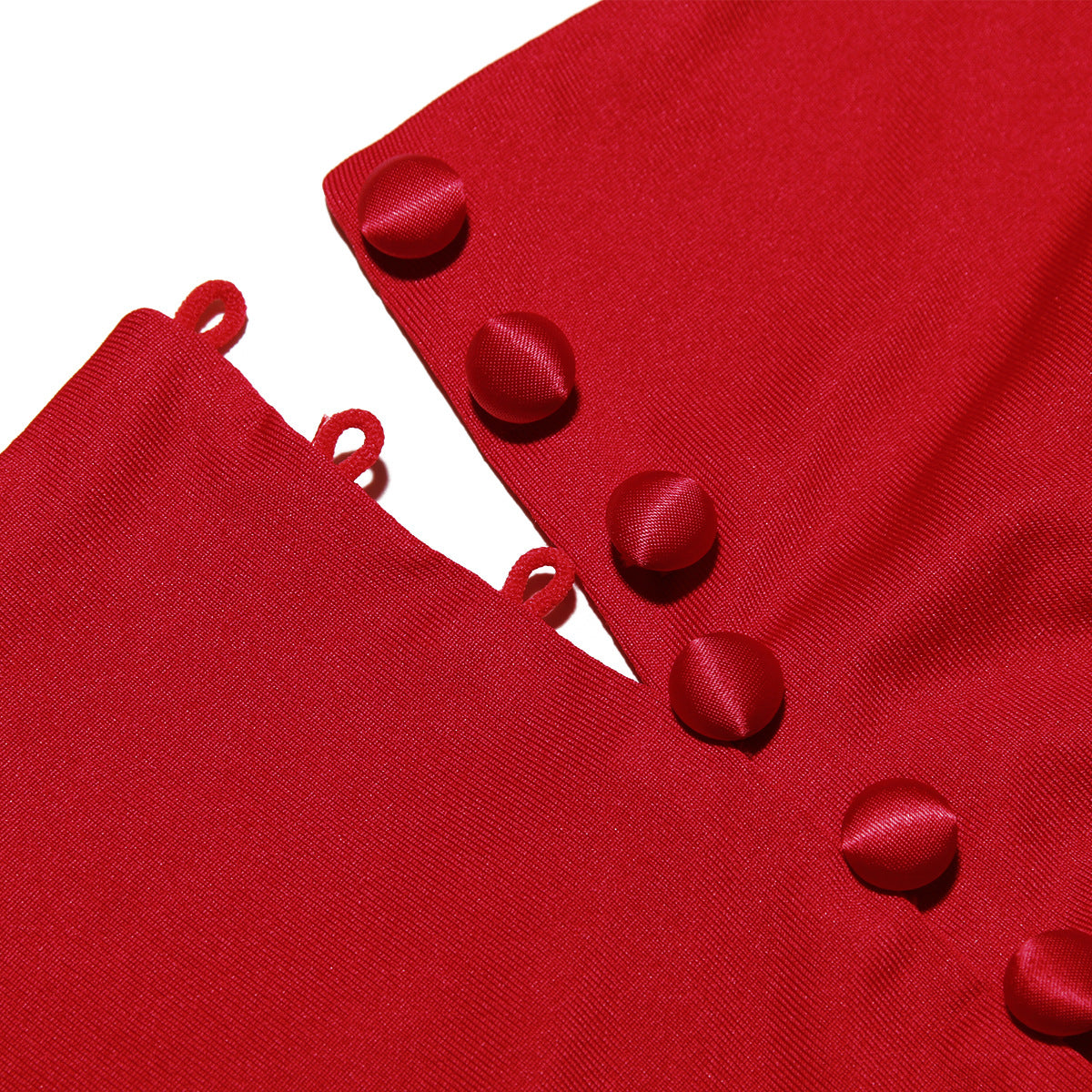 AEILA BOW BACKLESS SPLIT DRESS-RED
