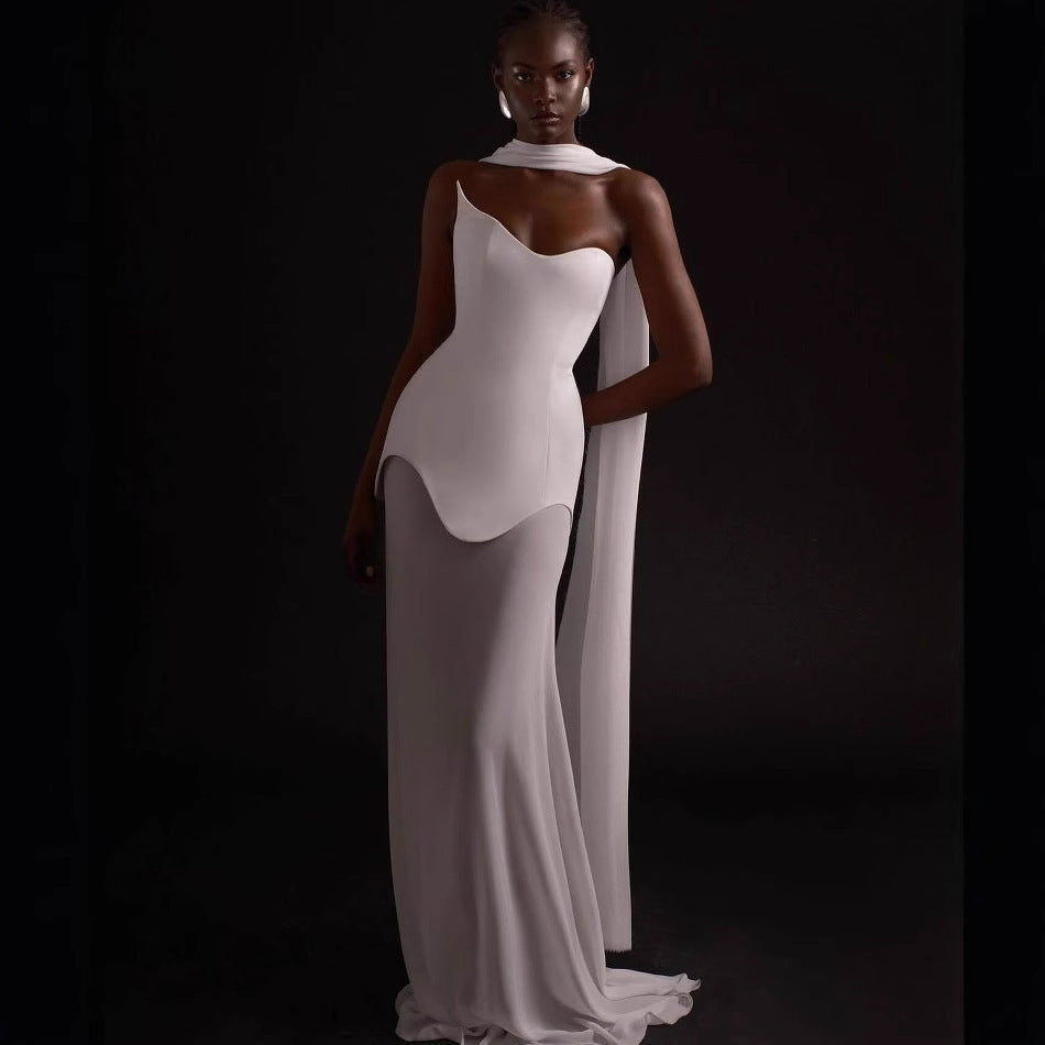 Long Streamer Tube Top Package Hip Dress Simple And Stylish