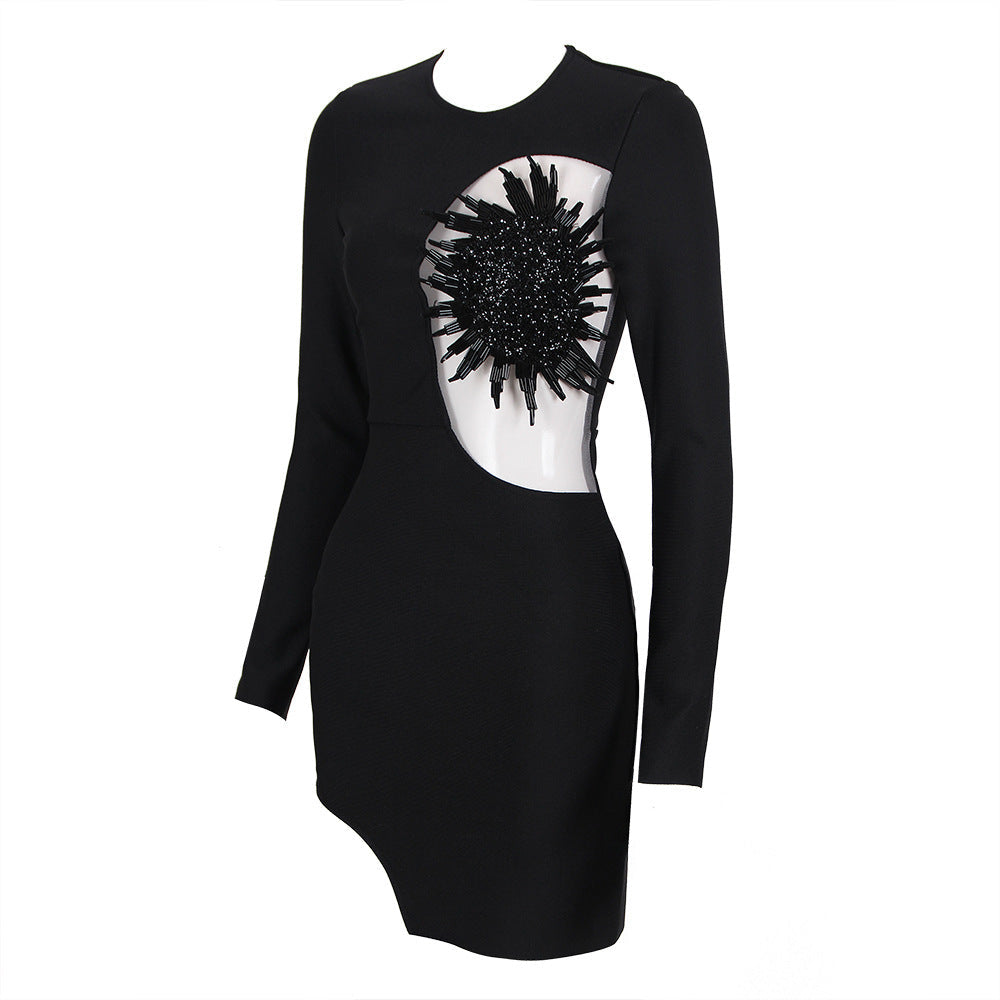 Asur Feather Mini Bandage Dress