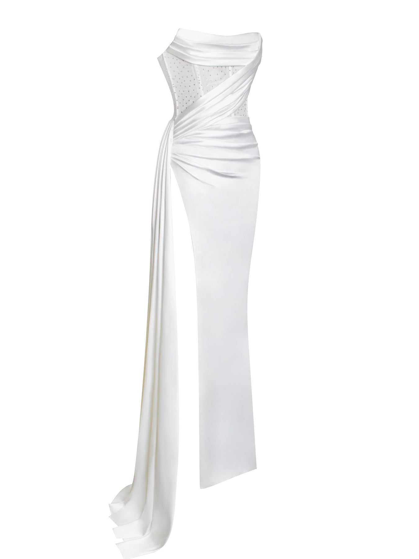 Long Evening Dress With Bra And Diamond Ironing